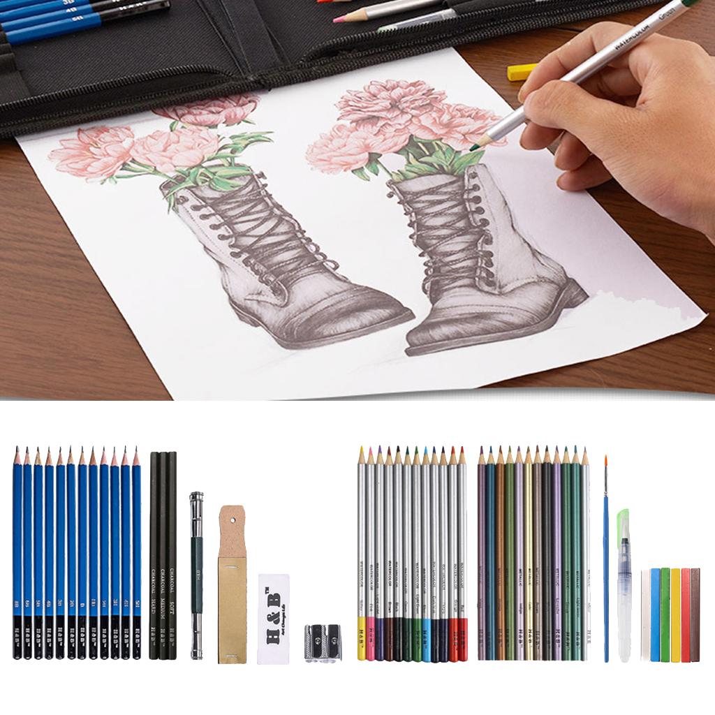 51pcs /set drawing sketching pencil tool sets 