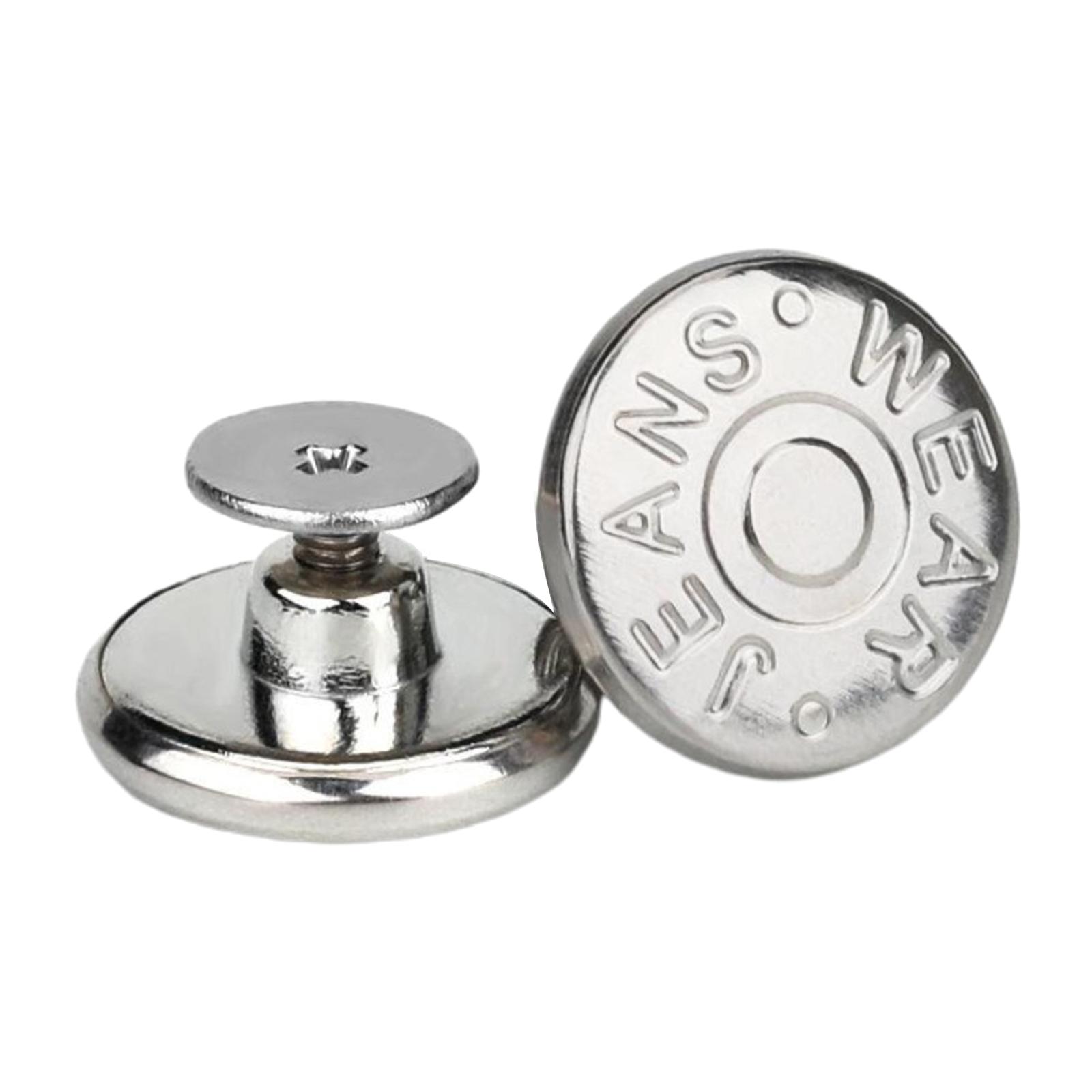 Detachable Jean Buttons Silver