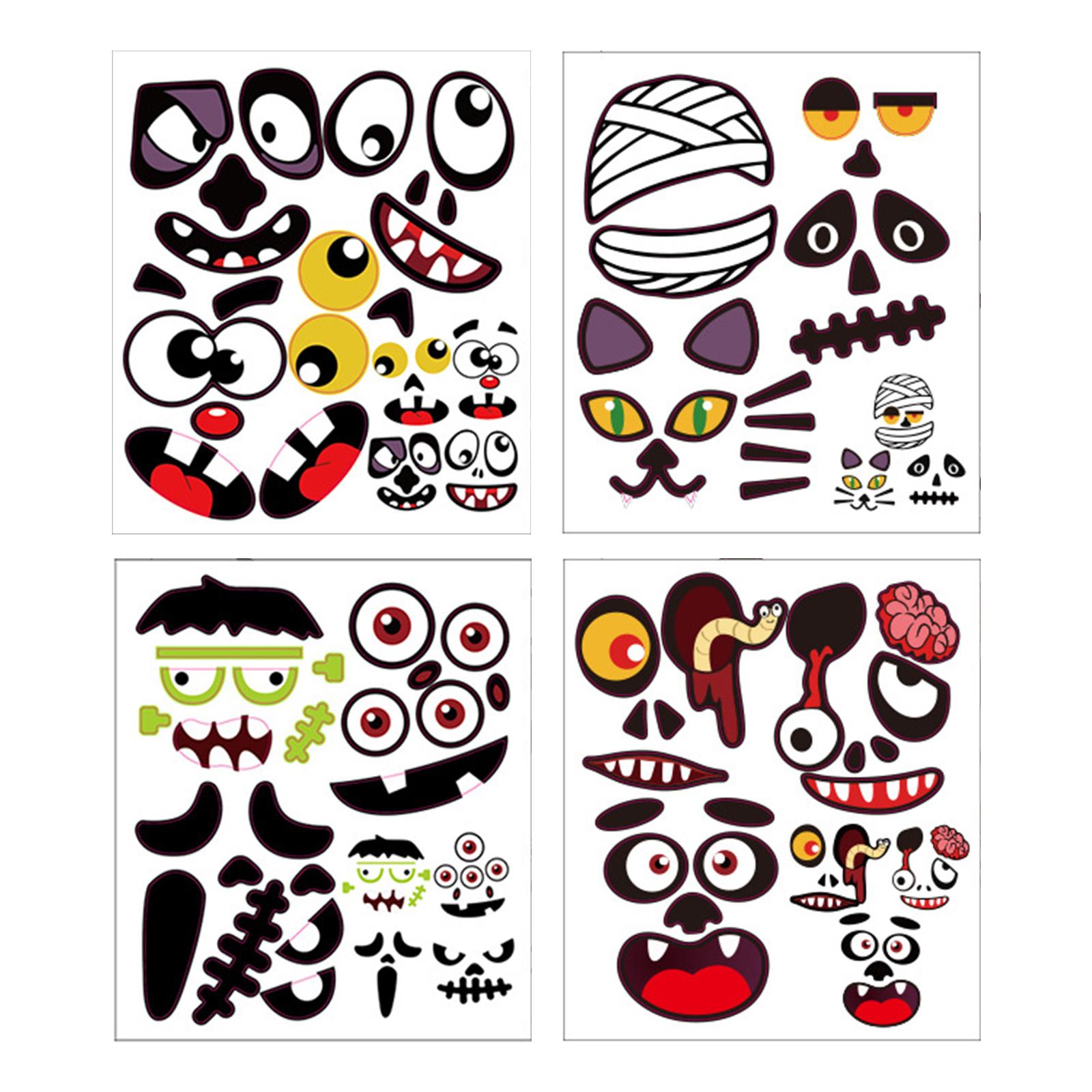 8 Pieces Funny Interesting Halloween Stickers for Party Kids Teens Gift