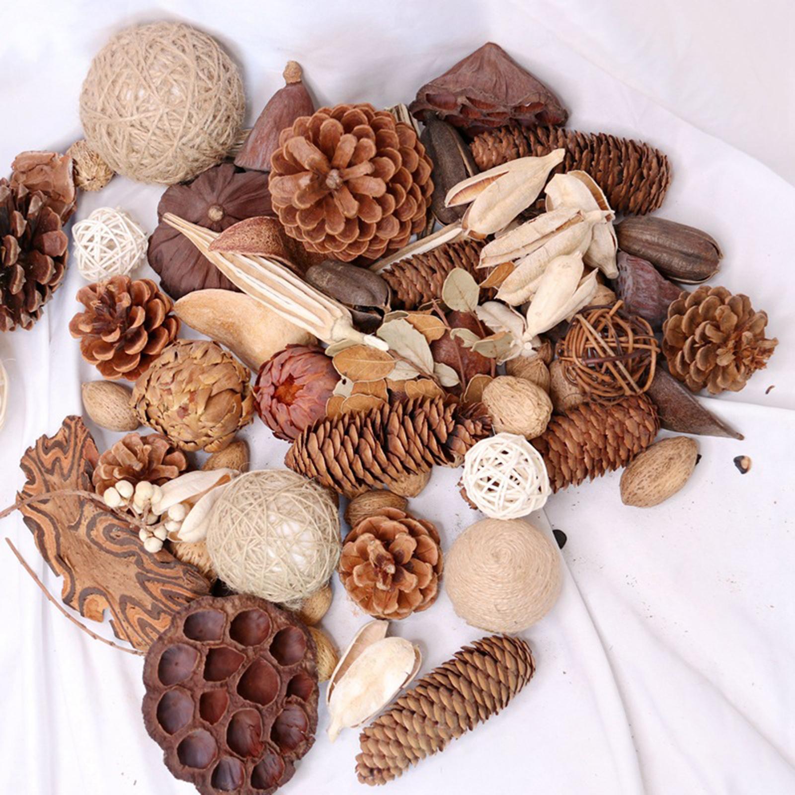 2xNatural Pine Cones Real Rattan Ball Home Party DIY Christmas Party Accent
