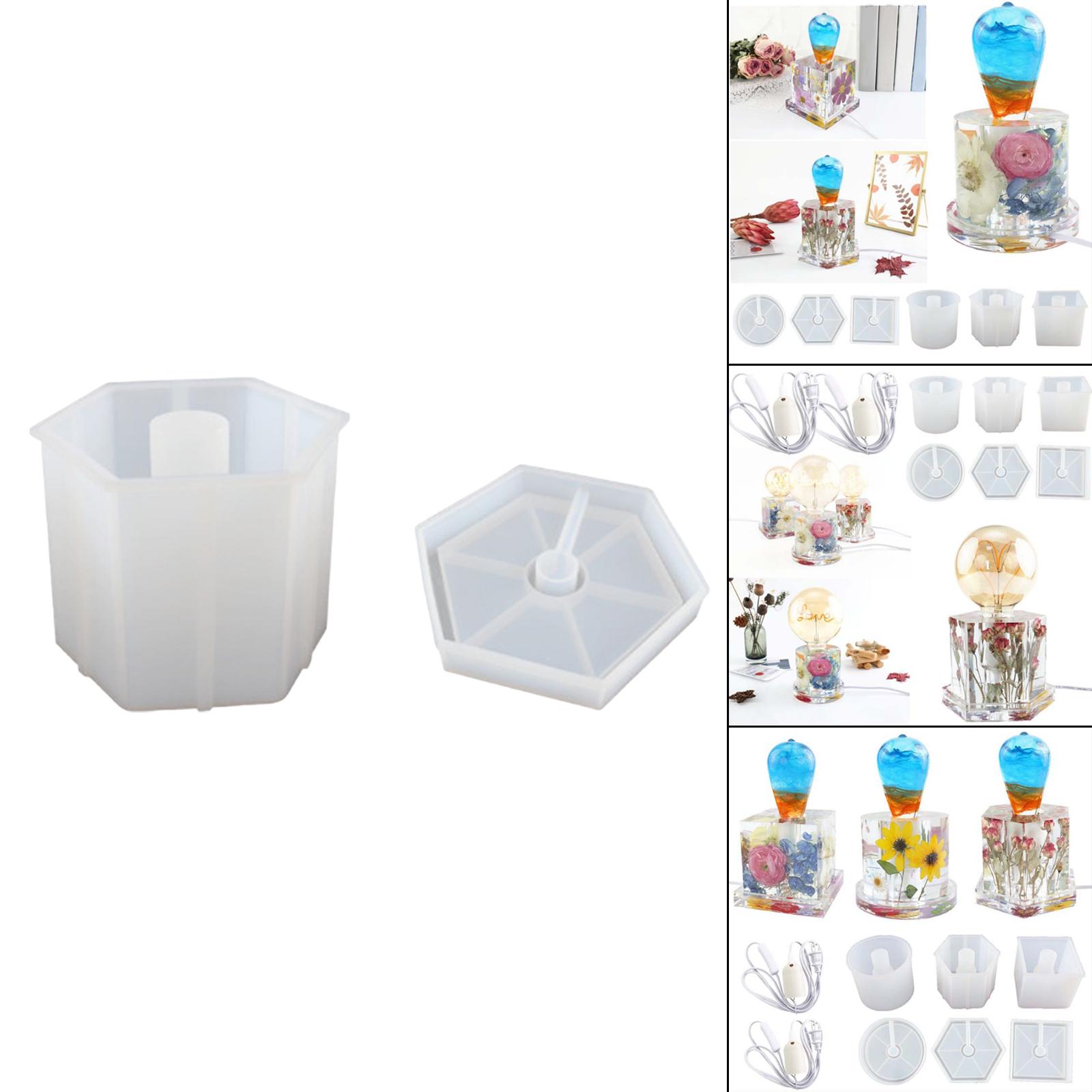 Light Resin Mold Set Silicone Art Crystal Desktop Lighting DIY  Hexagon