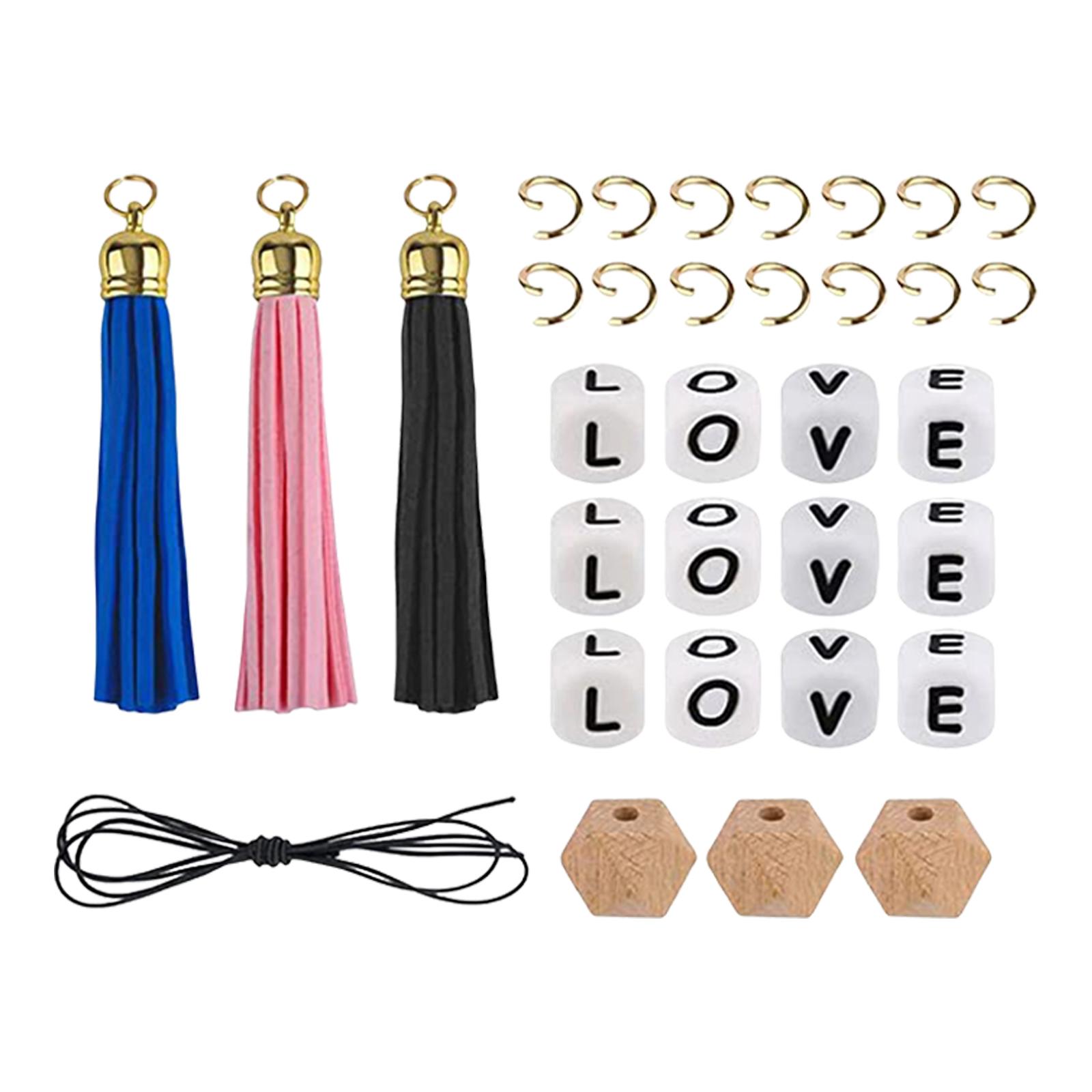 84x Beaded Making Kit DIY Crafting for Wristlet Keychain Jewelry Making