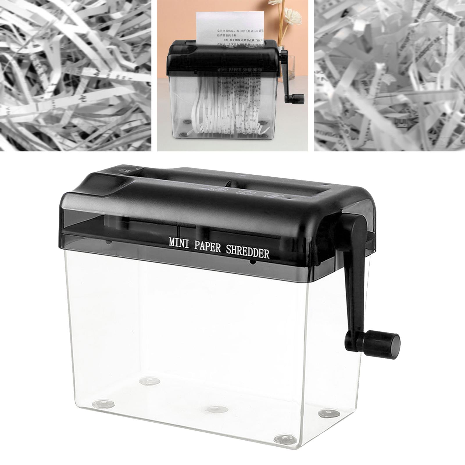 Paper Shredder Mini Portable Home Paper Cutting Machine Manual Shredder Black