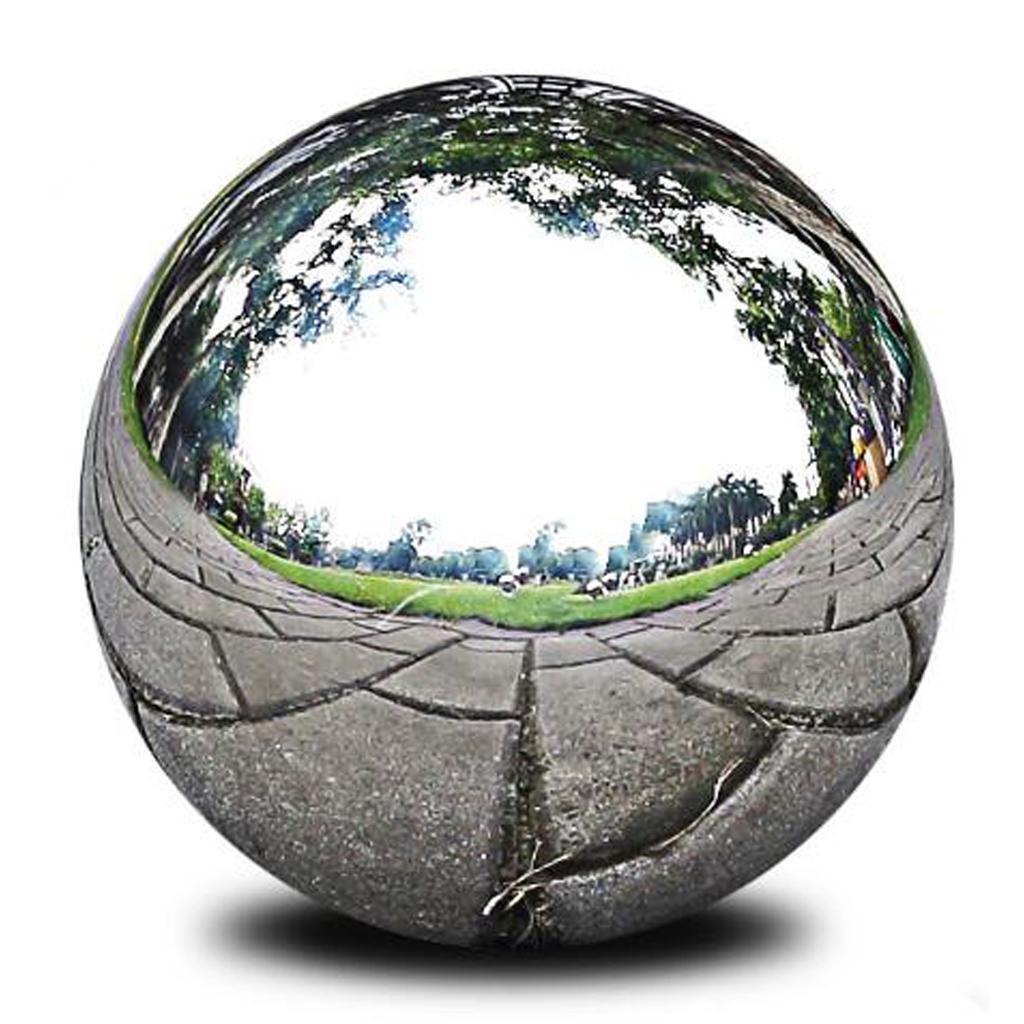 fastar 304 Stainless Steel Hollow Ball Seamless Mirror Ball Sphere Gazing Balls Home Garden Ornament Decoration,20cm
