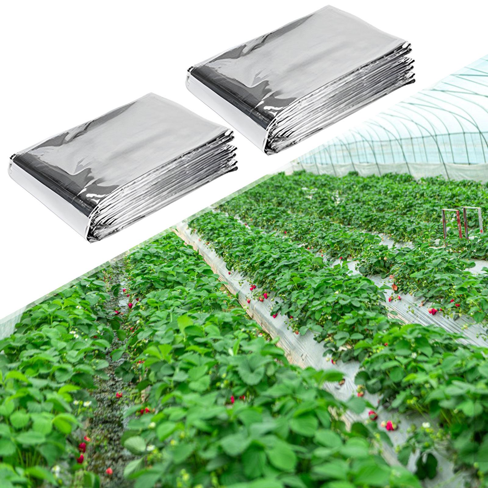 Silver Plant Reflective Mylar Film Garden Orchards Greenhouses Foil Covering 2Pcs