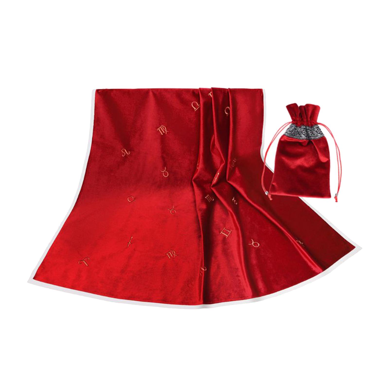 Altar Tarot Card Tablecloth/ Pouch Tarot Divination Cards Cover Red