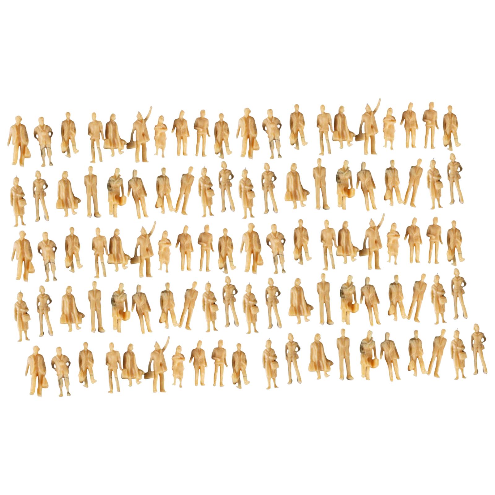 100Pcs Realistic 1:87 Scale Model Figures Miniature Scenes Ornament