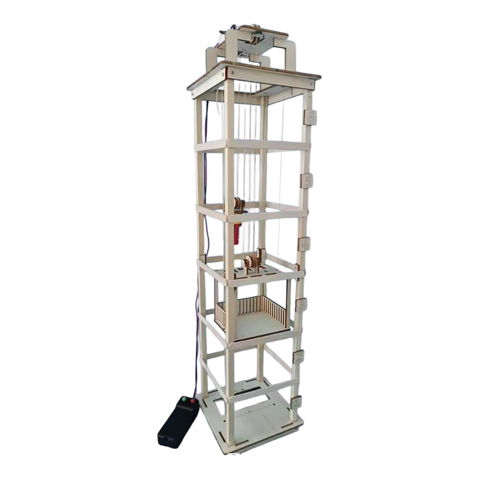 Wooden Elevator Model Self Assembly Science Experiment Kit for Children Gift
