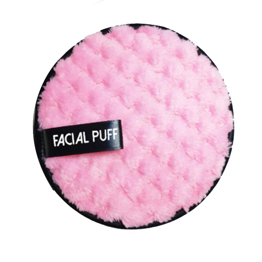 Soft Microfiber Facial Cosmetic Cleansing Makeup Remover Pad Puff Red