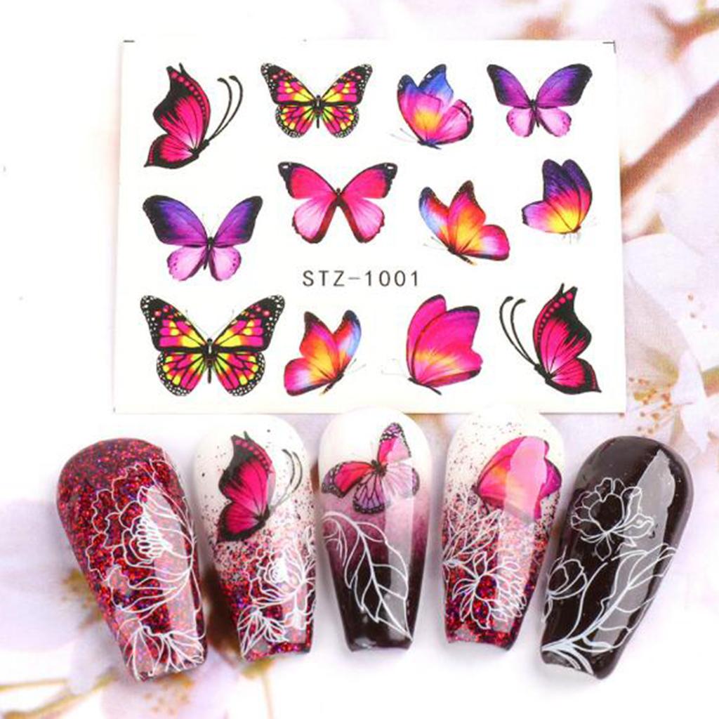 3D Butterfly Nail Glitter Sequins Butterfly Nail Art Stickers Water Decals