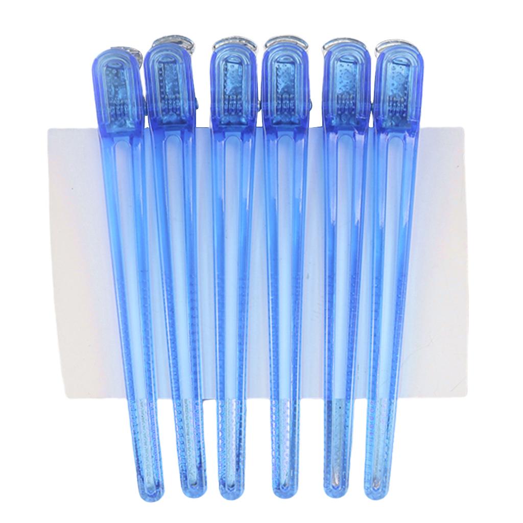 10Pcs Hairdressing Salon Sectioning Clips Clamps Hair Styling Grip Blue