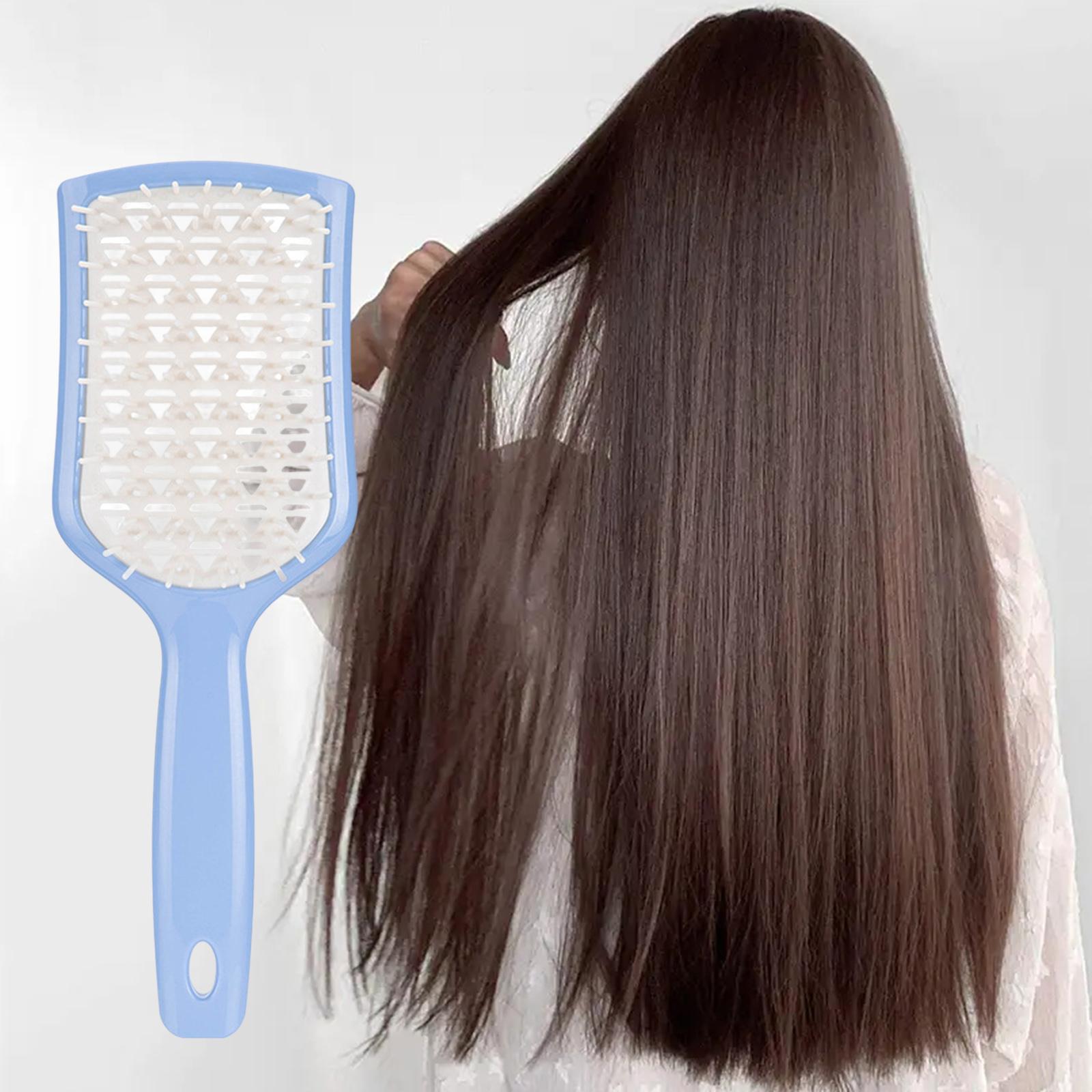 Detangling Hair Brush Styling Smoothing Portable Vented Hair Detangler Brush Blue