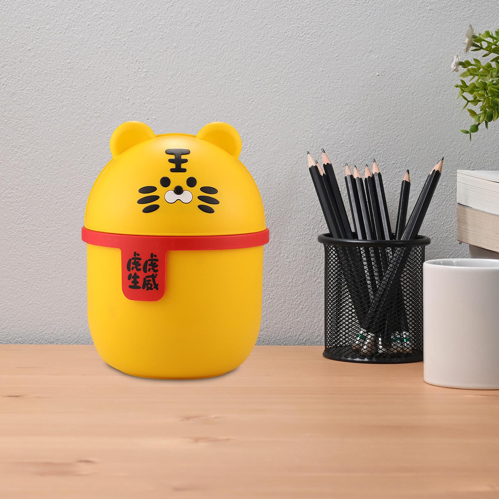 Small Trash Can Creative Multifunction Bucket for Livingroom Bedroom Kitchen tiger