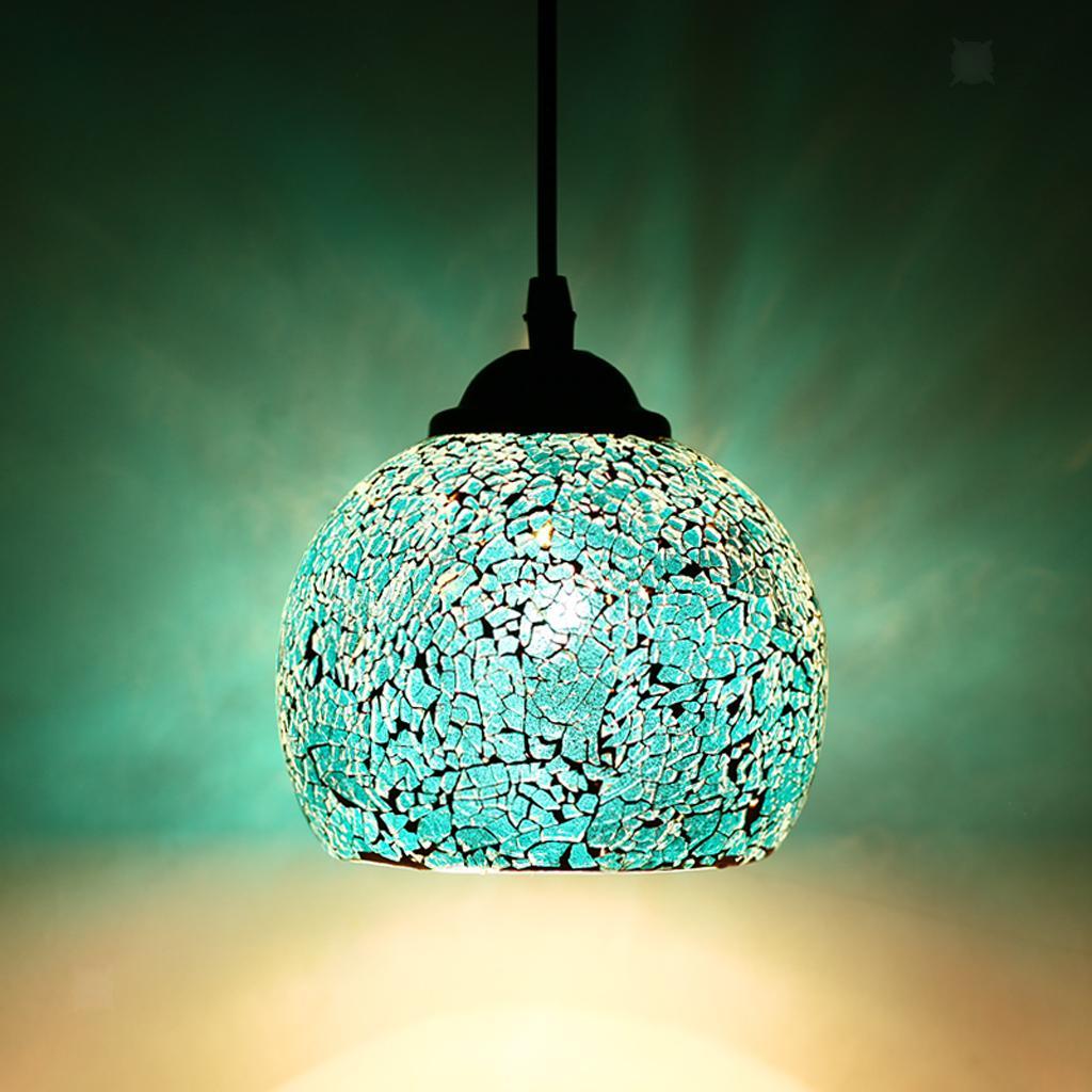 Mosaic Style Hanging Light Ceiling Pendant Lamp Retro Lampshade Cafe