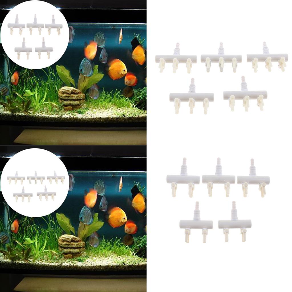 5Pcs Aquarium Fish Tank Regulate Oxygen Pump Splitter Control Valves 2 Holes