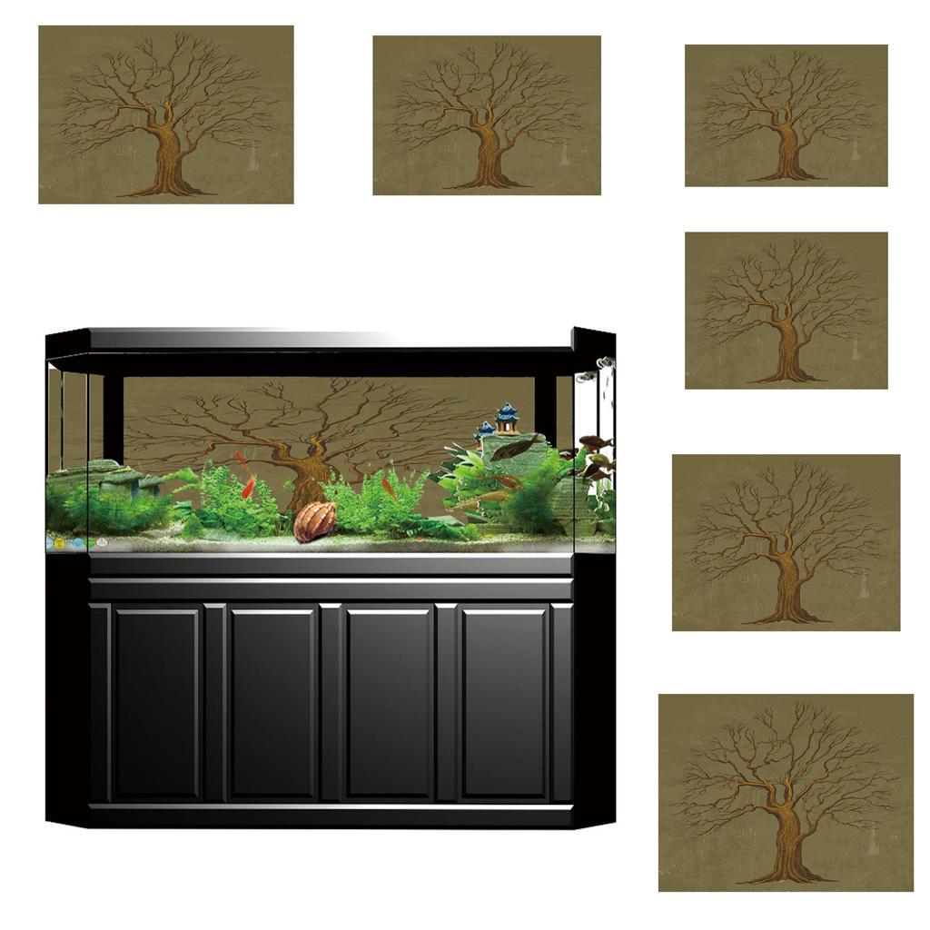 Aquarium Background Poster Fish Tank Wallpaper Decor Tree  61x30cm 