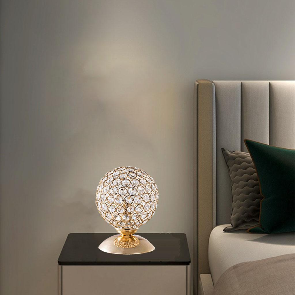 Crystal Table Lamp Modern Bedside Nightstand Lamp for Bedroom Dresser 13cm