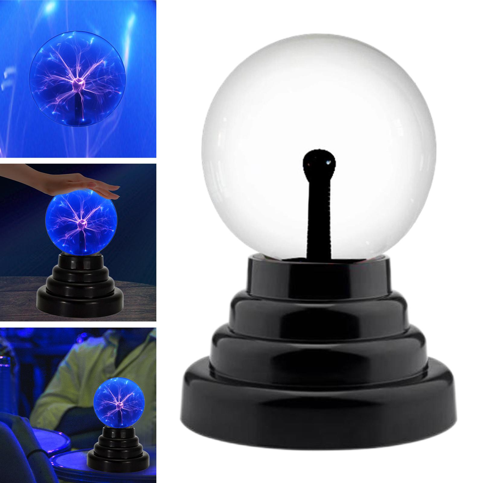 Plasma Ball Funny Science Globe Table Glowing Lamp Blue Light 3inch