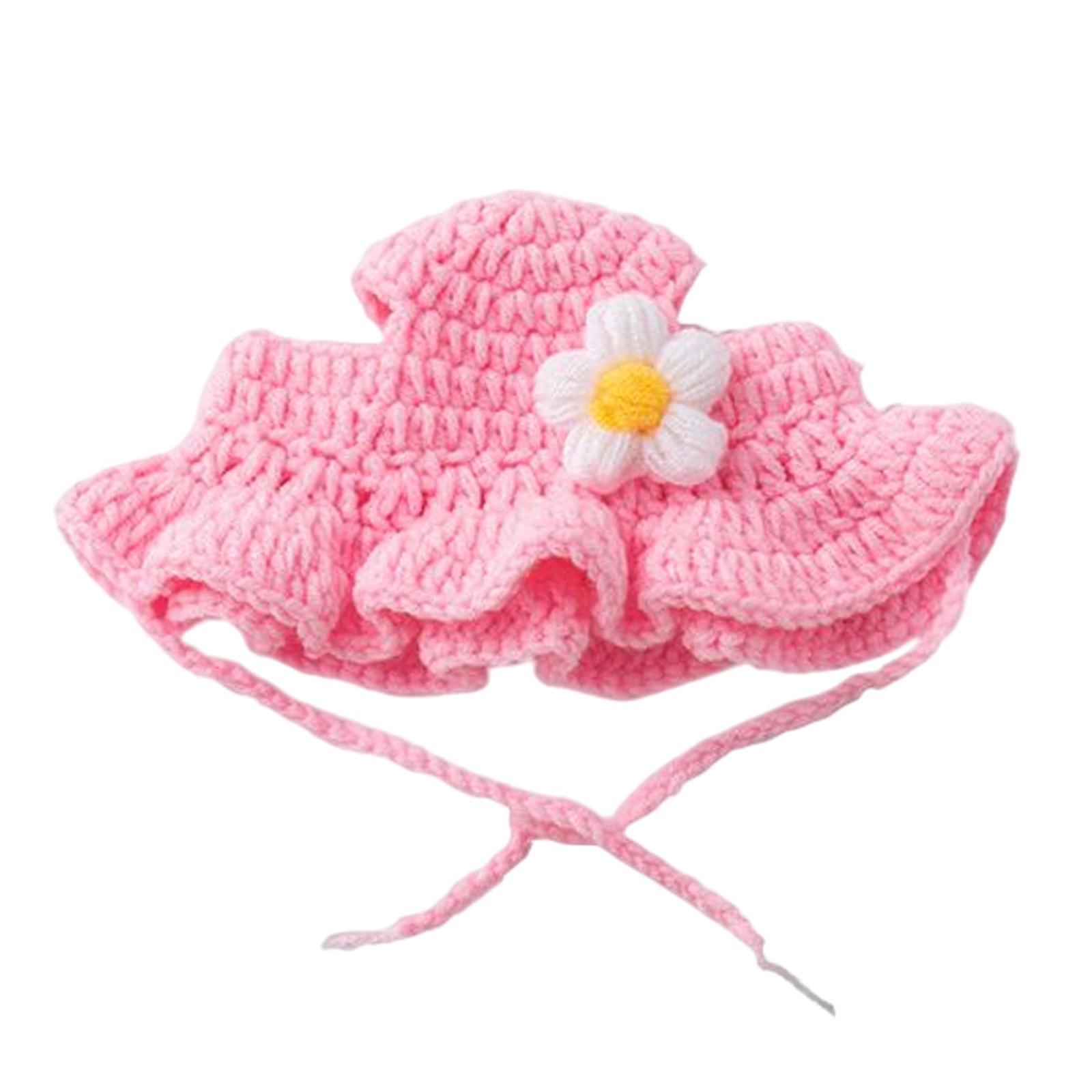 Hand Knitted Cat Hat Cartoon Cute Headwear Halloween Party Costume S Pink