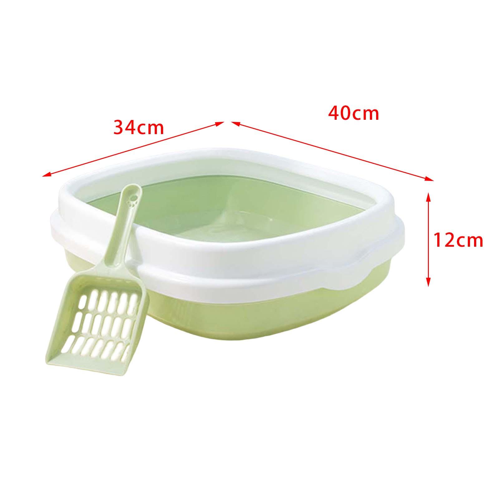 2x Semienclosed Cat Toilet Stronger Durable Travel Litter Pan Cleaning Box