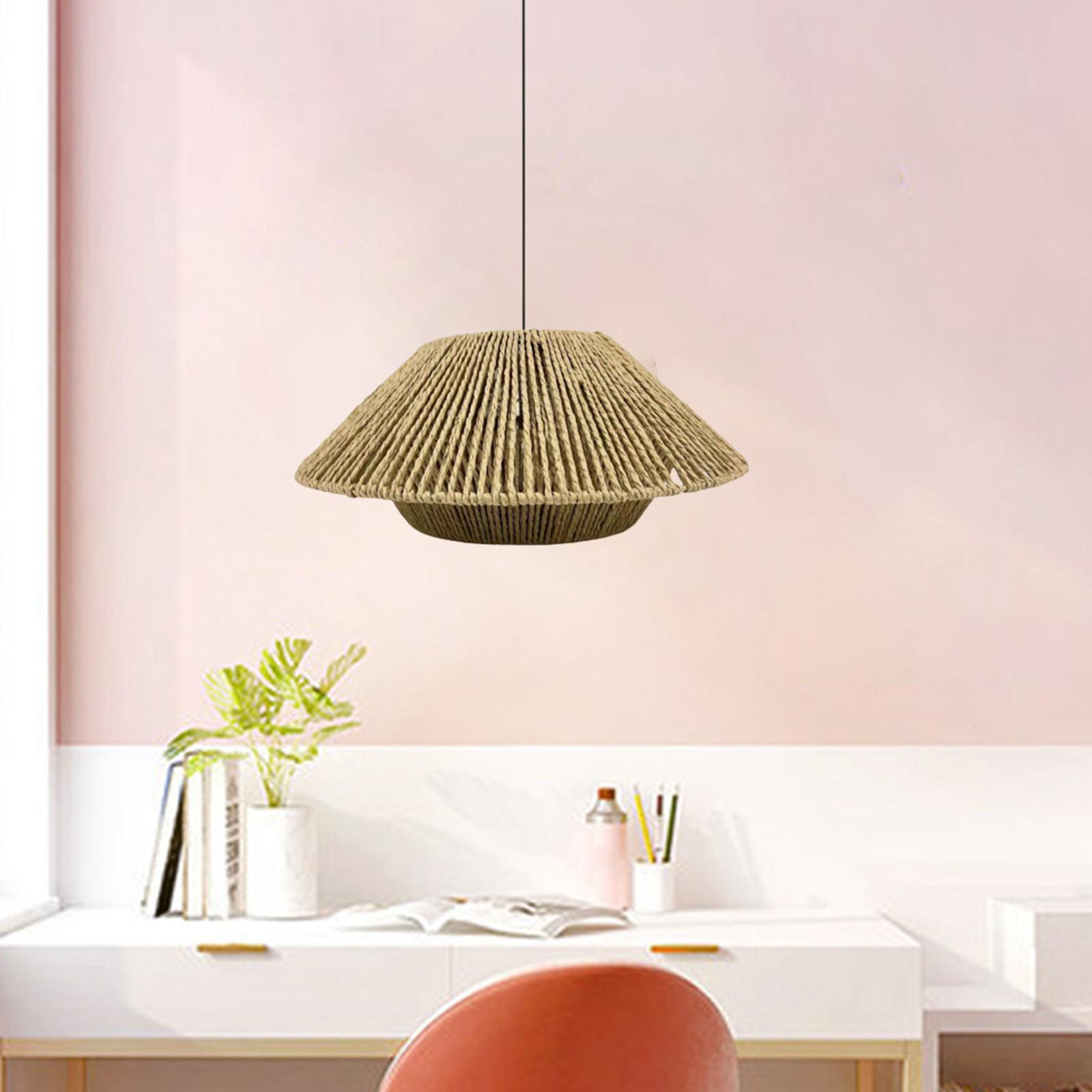 Pendant Light Cover Ceiling Light Fixture Cover Hanging Woven Rope Lampshade