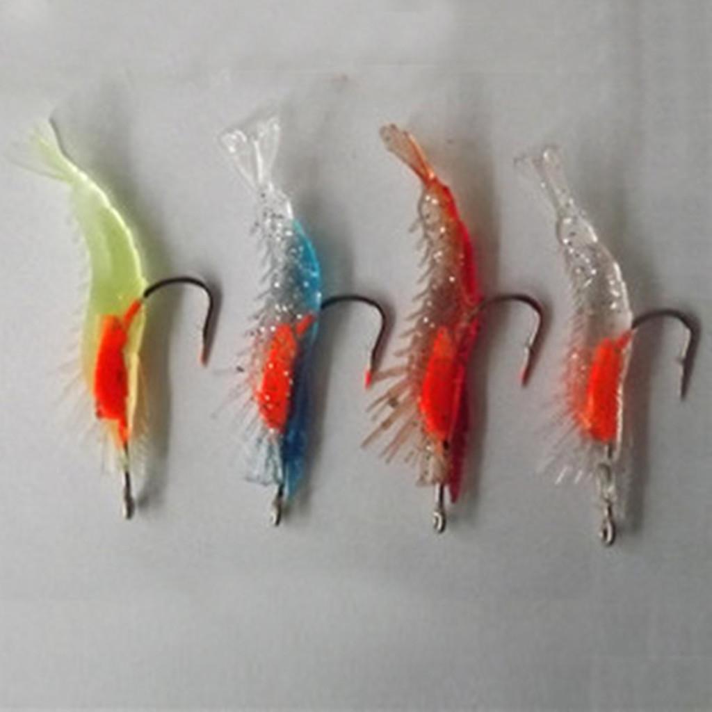 10pcs Soft Shrimp Fishing Lures Lead Simulation Shrimp with Hook