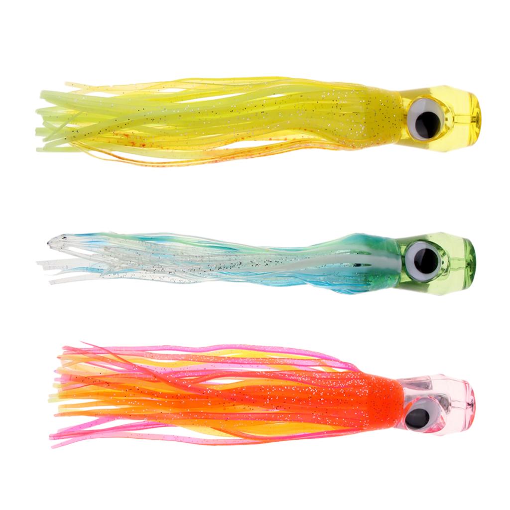 5pcs Saltwater Fishing Octopus Squid Skirt Lure Marlin Tuna Trolling Lure