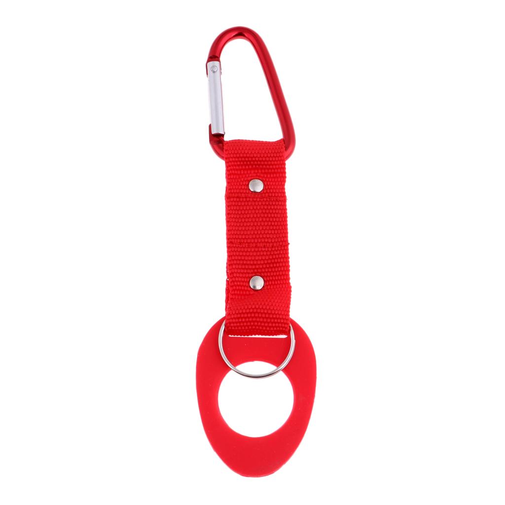 Water Bottle Hooks Belt Molle Hanging Strap Webbing Buckle Clip Holder Red