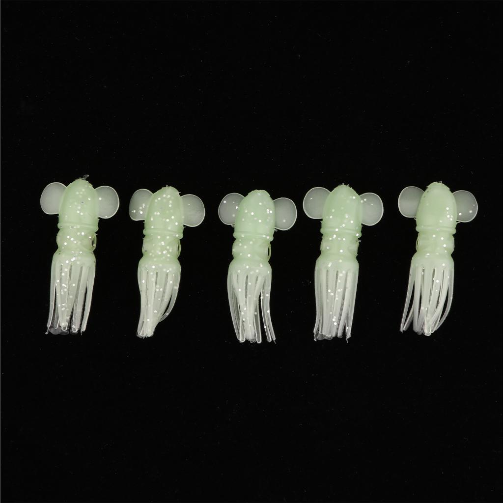 5pcs Squid Baits Octopus Lures Soft Trolling Fishing Lures B