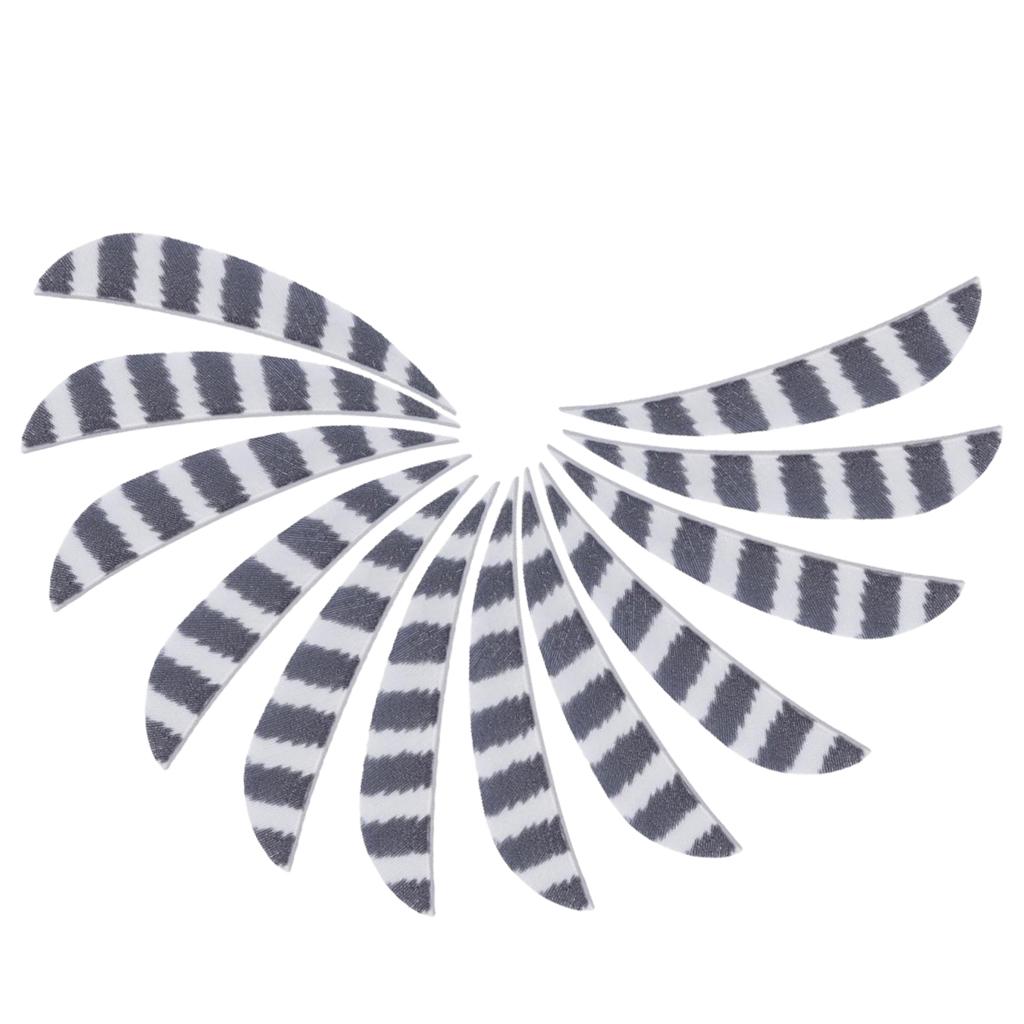 12pcs 4inch Archery Feathers Fletches Right Wing Parabolic Cut Shape White