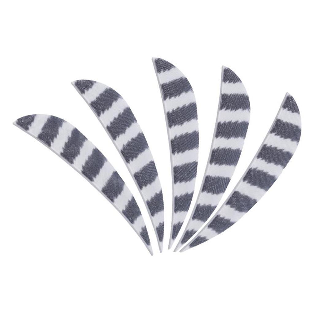 2x12pcs 4inch Archery Feathers Fletches Right Wing Parabolic Cut Shape White