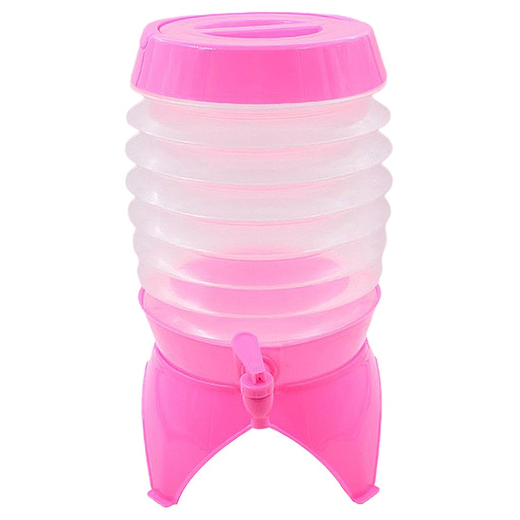 Collapsible Water Container 5.5L Camping Hiking Travel Carrier Tap  Pinke