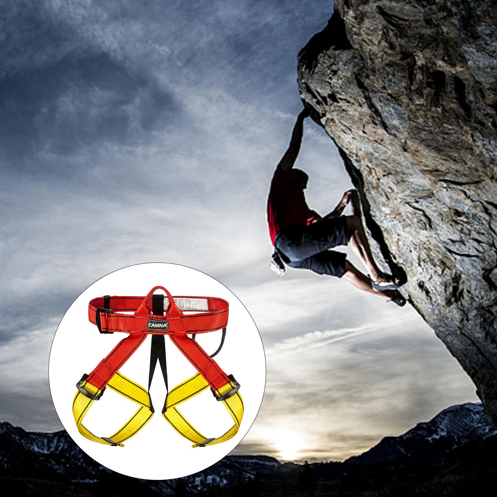 2xClimbing Harness Safety Belt Tree Climbing Rappelling Equip Red Yellow