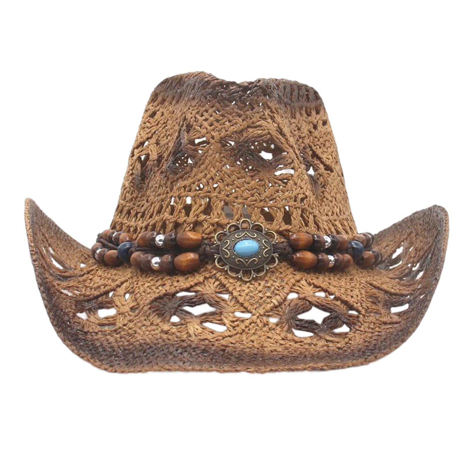 Straw Cowboy Hat Dark Coffee