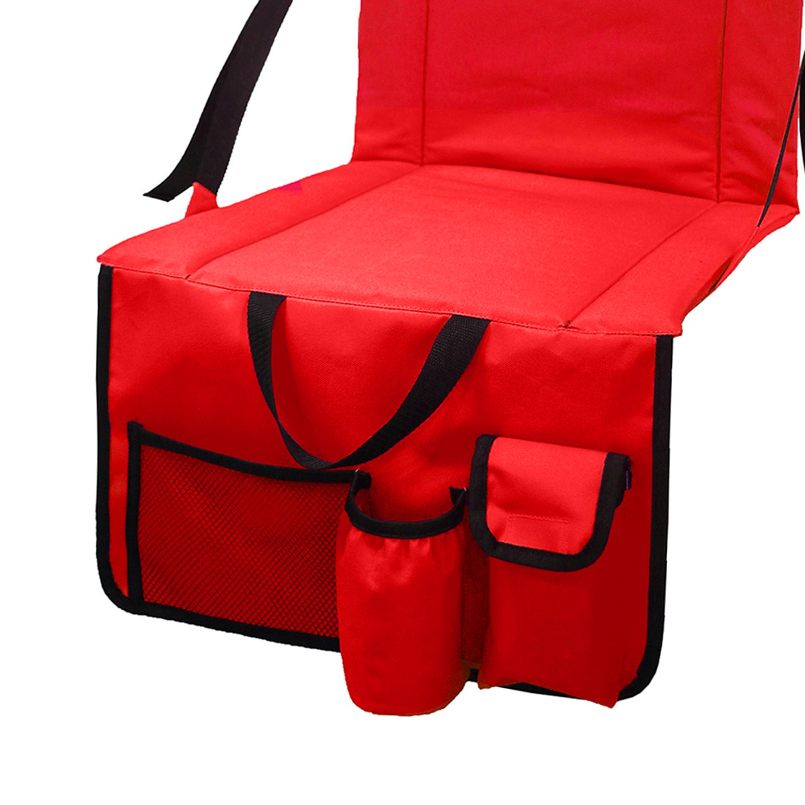 Foldable Stadium Chair Camping Seat Cushion Outdoor Lightweight Travel Red 