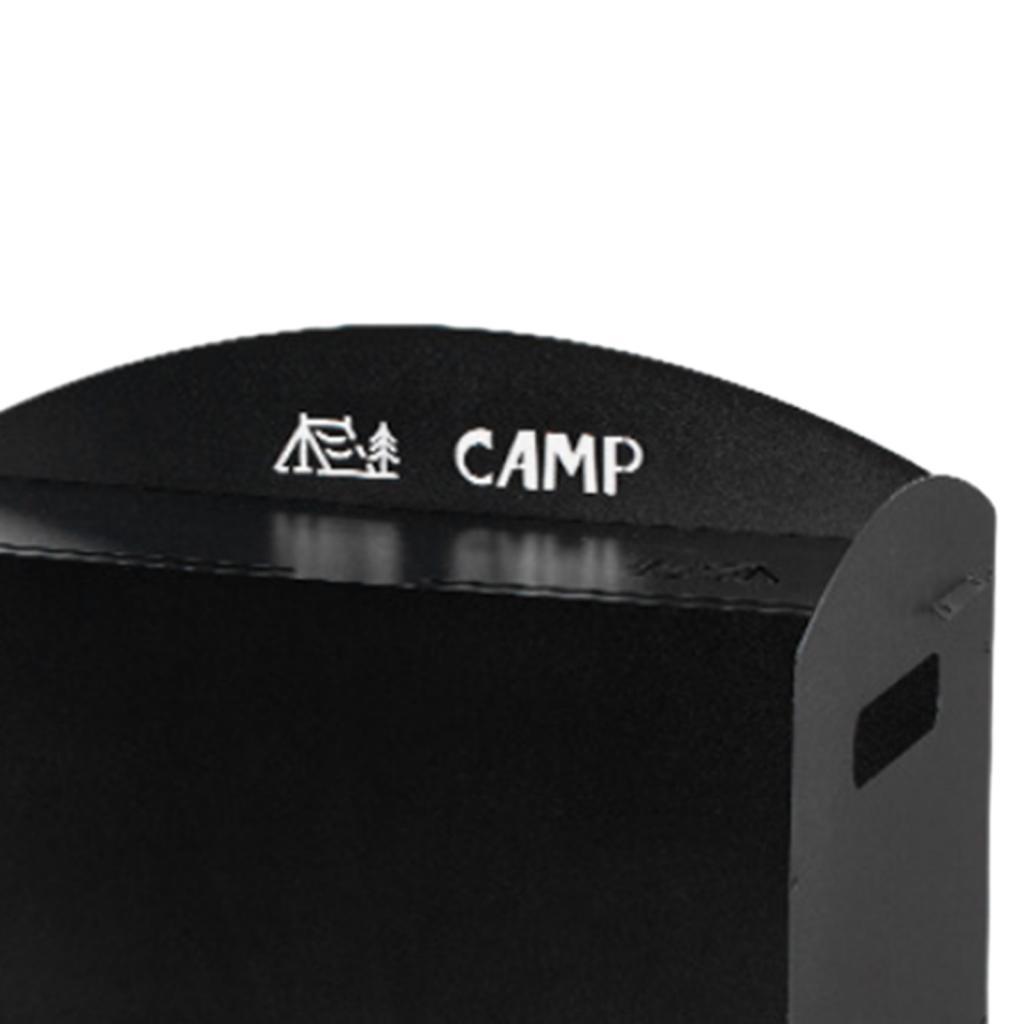 Camping Furnace Windscreen Folding Windshield for Camp Furnace Cooker Hiking Black