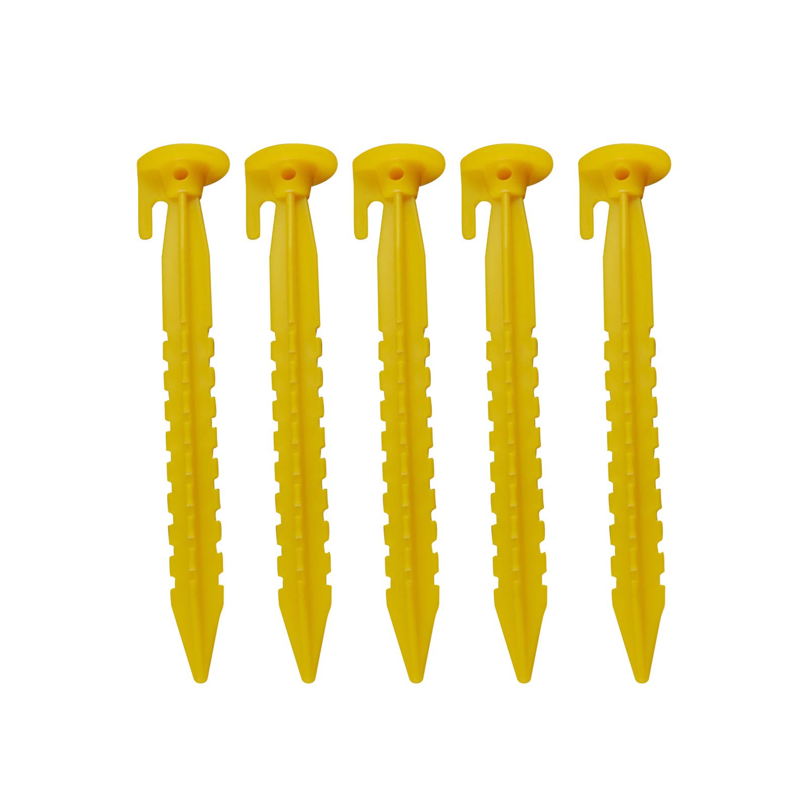 Tent Stakes 20cm Toothed Yellow
