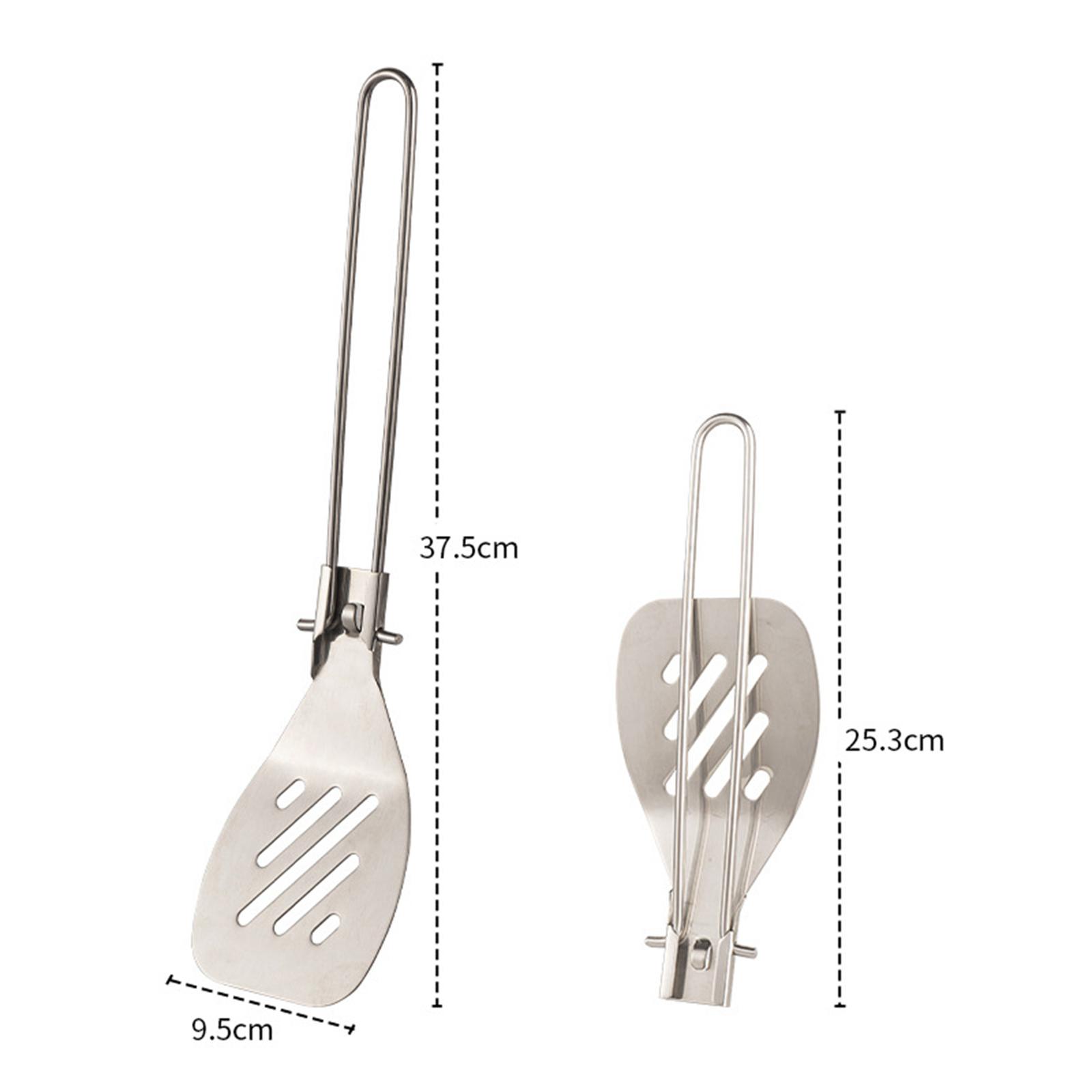 Camping Kitchen Utensil Food Turner Spatula Foldable Handle Picnic Tableware Spatula