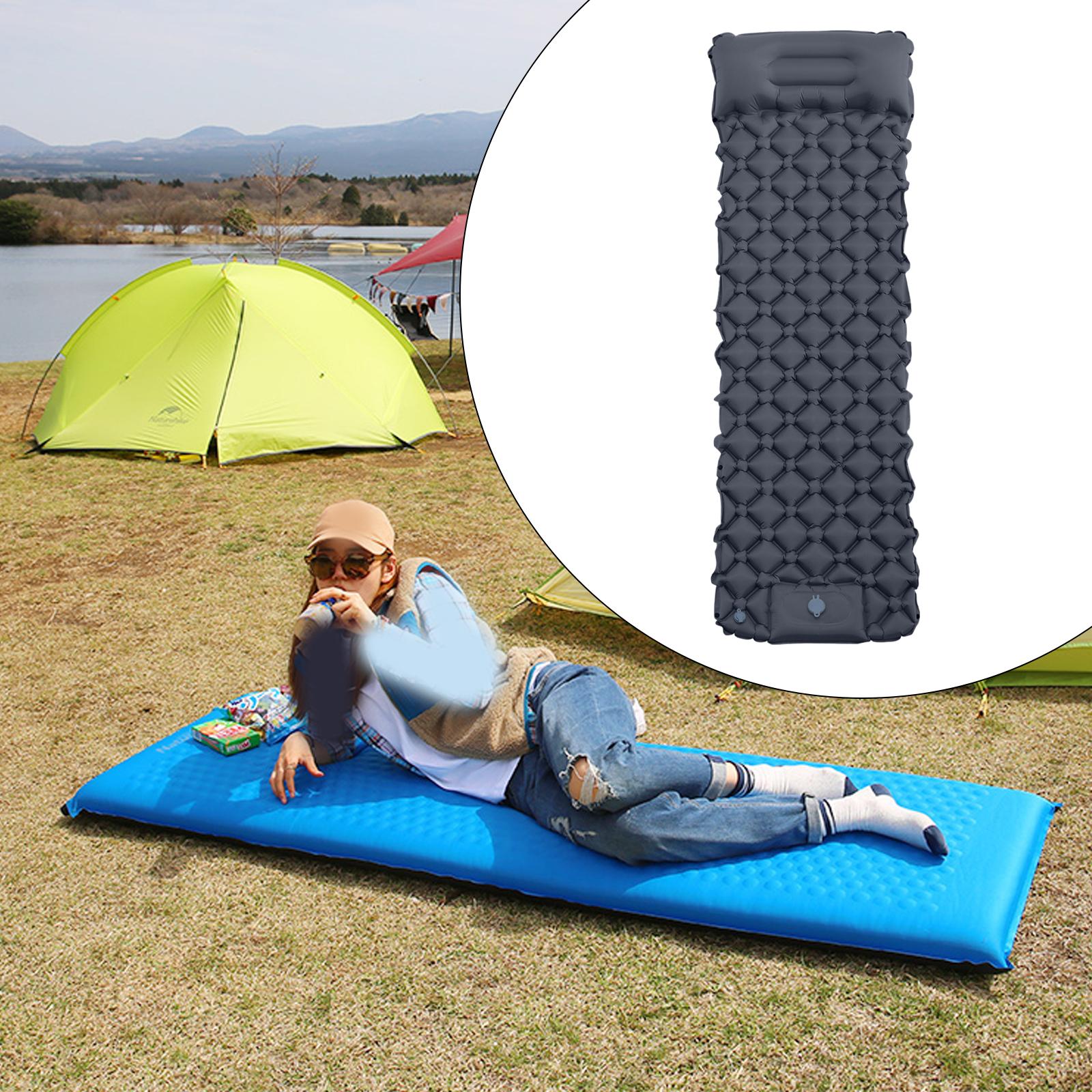 Inflatable Sleeping Pad Compact Camping Mat for Traveling Backpacking Hiking Navy