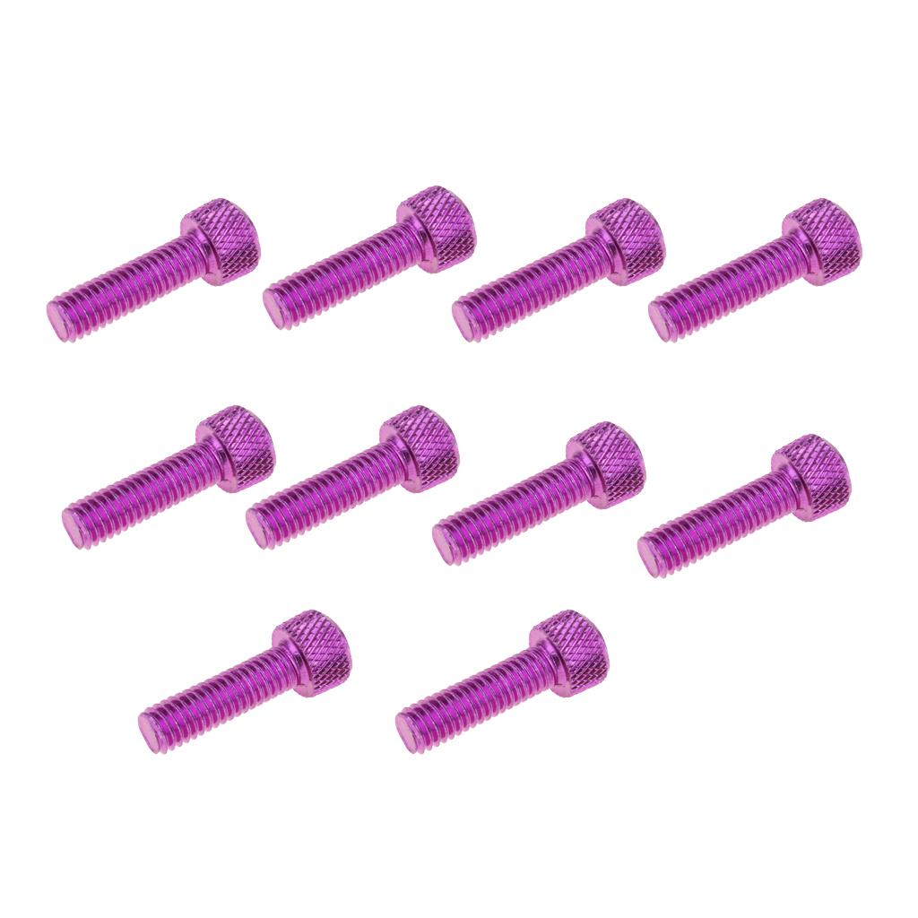 2x 10pcs M6x20mm Aluminum Hex Socket Cap Screws Head Key Bolt Purple