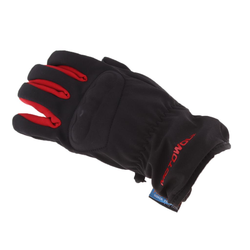 Black & Red Motorcycle Cycling Racing Full Finger Screen Touch Gloves L