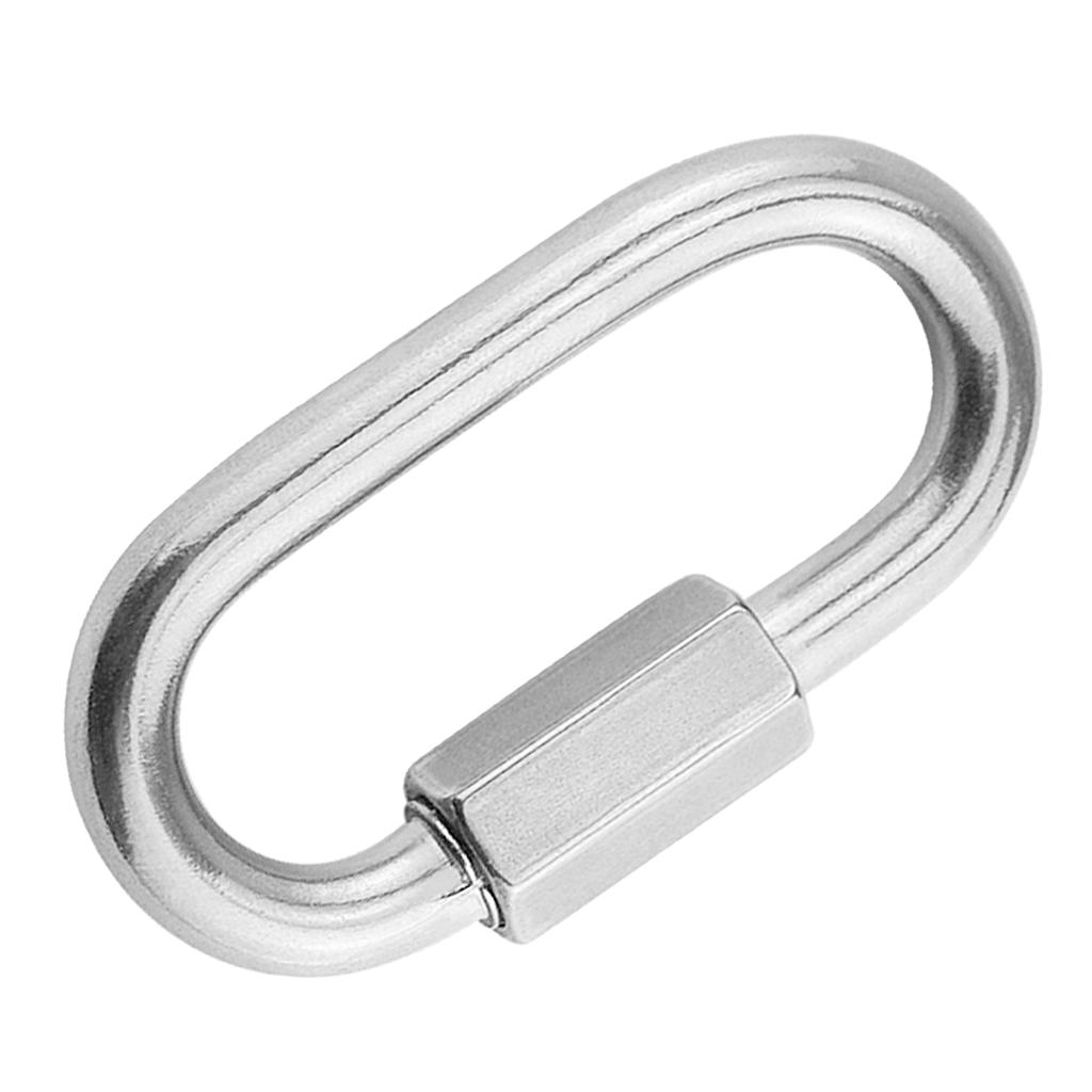 304 Stainless Steel Quick Link Screw Lock Hook Carabiner 8x75mm