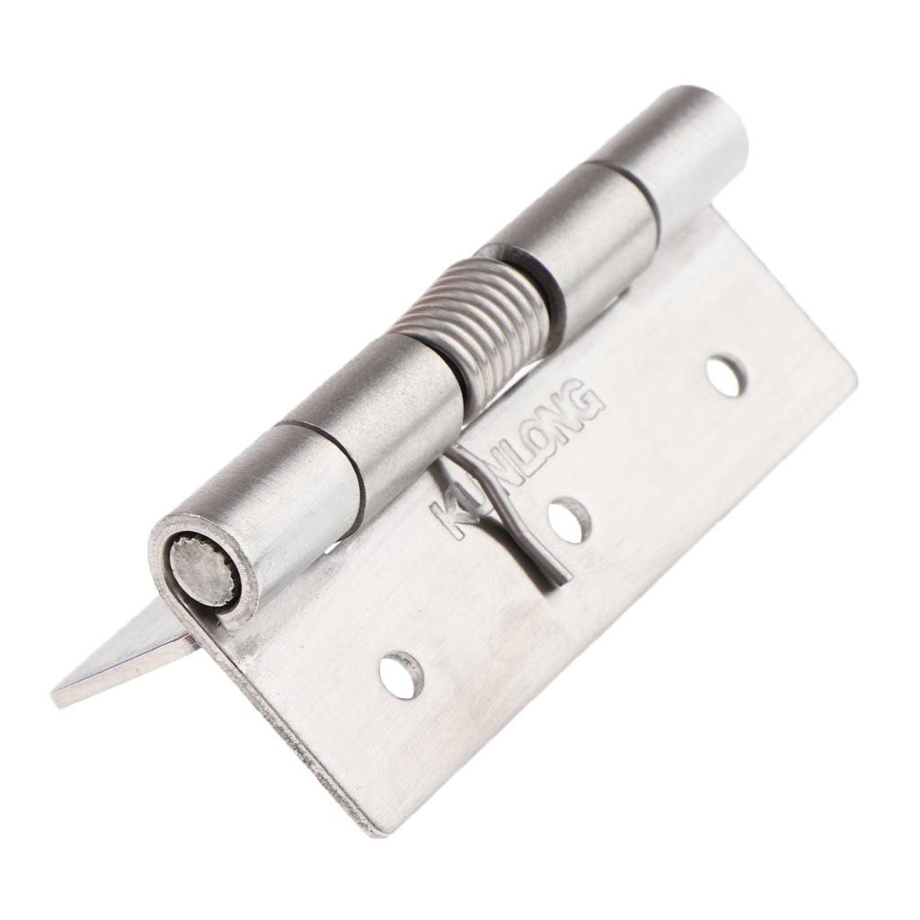 Stainless Steel Spring Door Hinges Automatic Closing Adjustable Silver