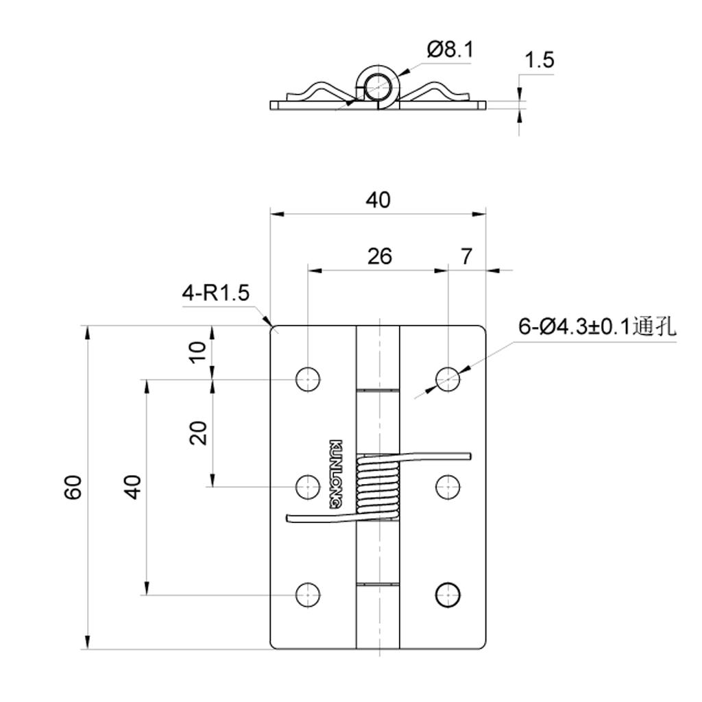 4xStainless Steel Spring Door Hinges Automatic Closing Adjustable Silver