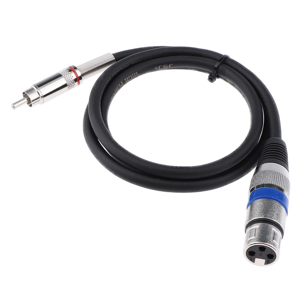RCA Male to 3 Pin XLR Female Headphone Microphone Audio Connector Cable 1M