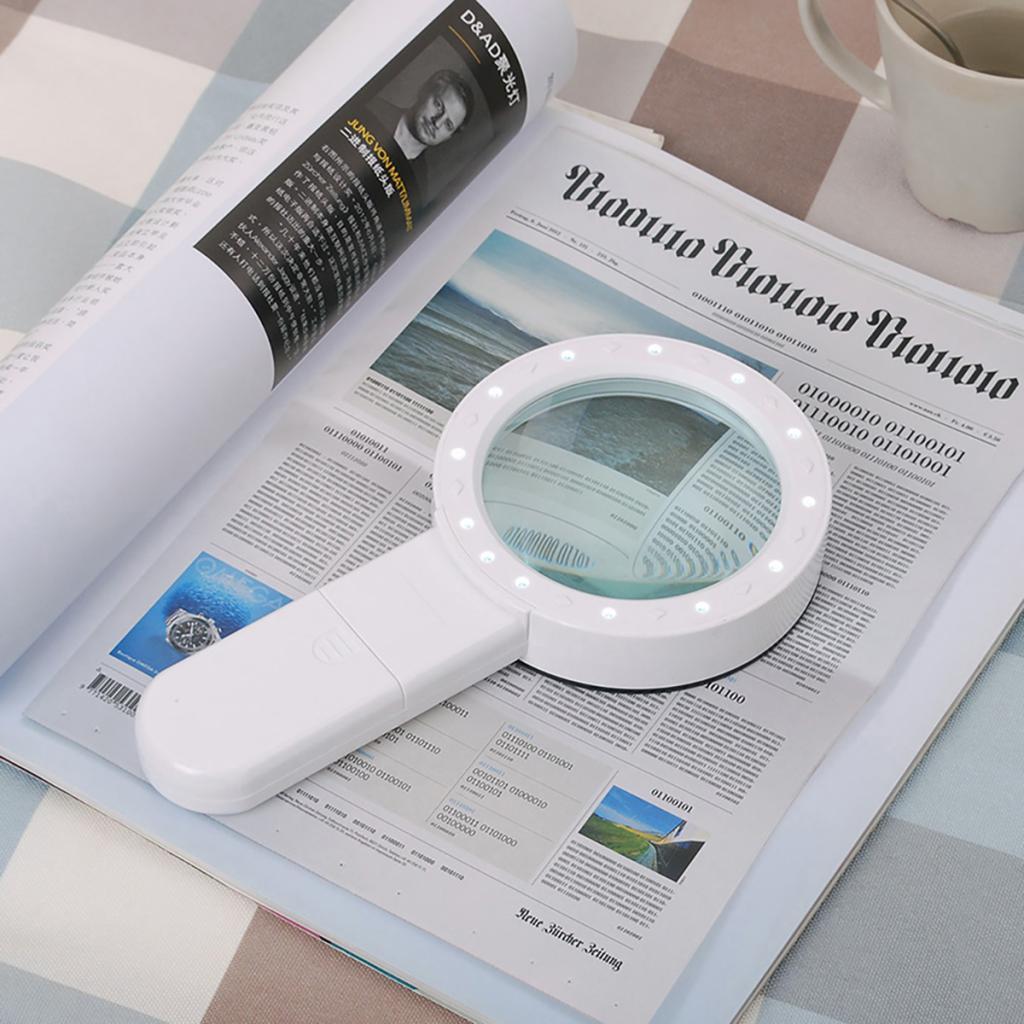 Magnification 30X Round Lens Handheld Magnifier Glass White