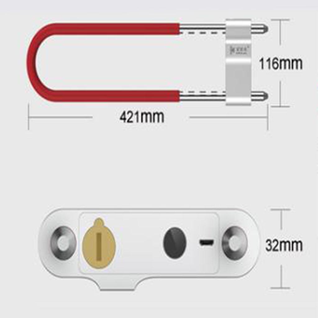 USB Smart Keyless Fingerprint Lock Anti-Theft Security U lock Red