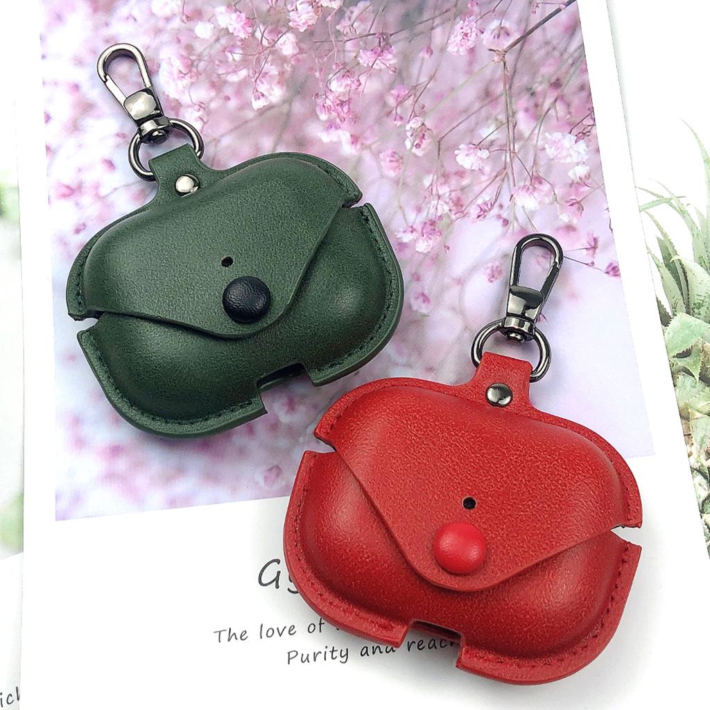 Earphone Case PU Leather Protective Case Cover for Airpods Pro Green