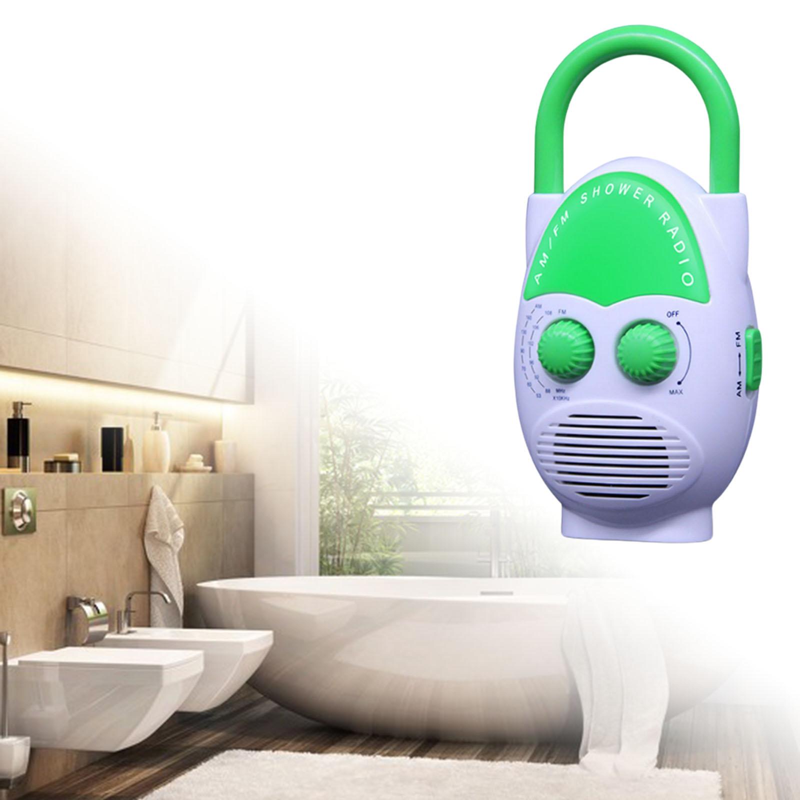 Shower AM FM Button Speaker Top Handle IPX4 Water Resistant Green