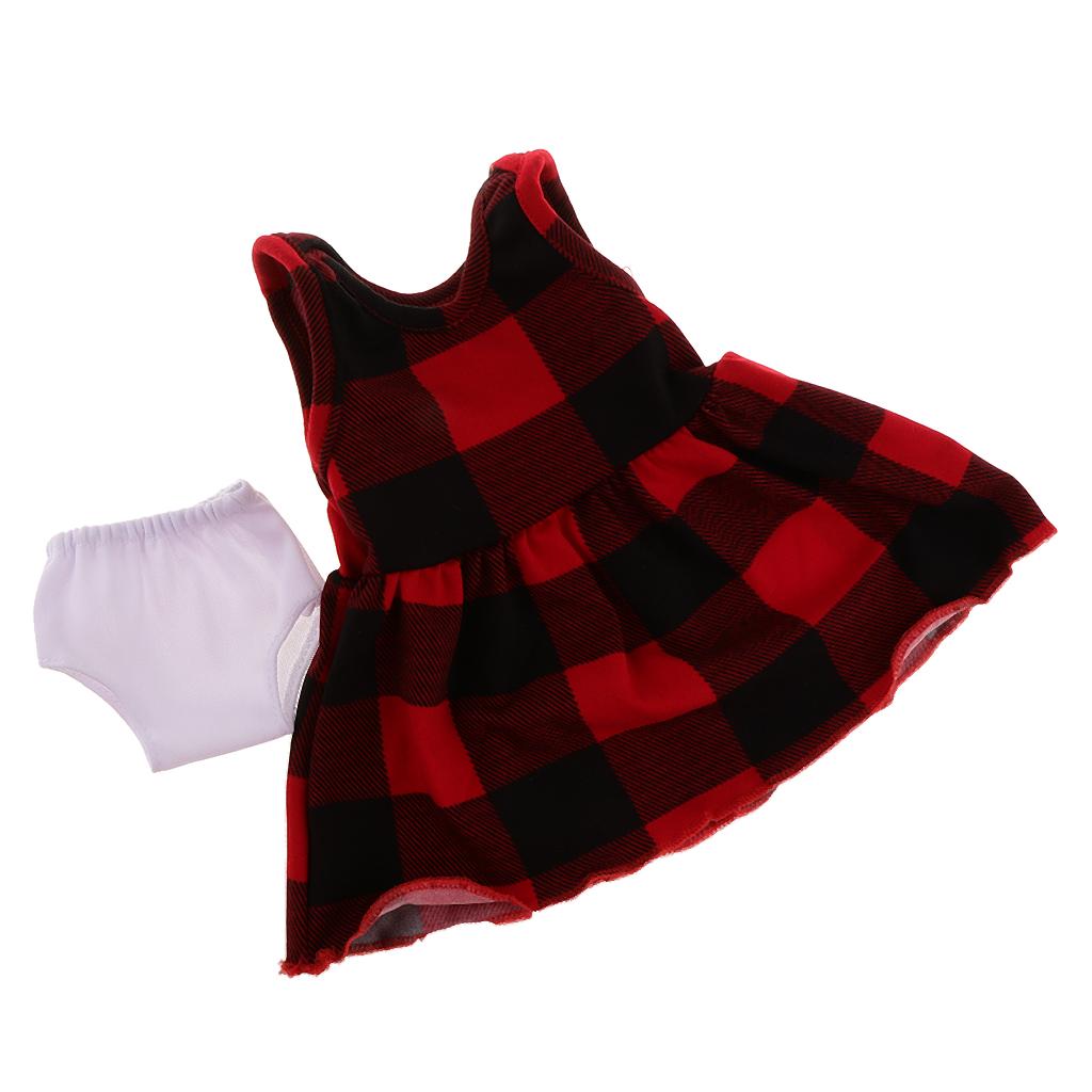 18inch Fashion Doll Outfits Princess Dress for Dolls Red Black